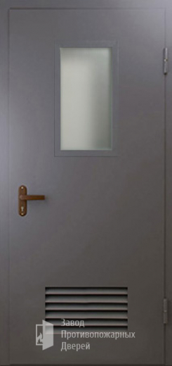 Фото двери «Техническая дверь №5 со стеклом и решеткой» в Ногинску