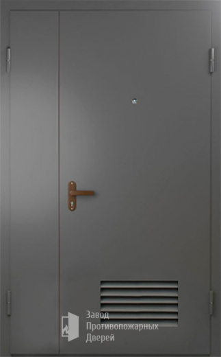 Фото двери «Техническая дверь №7 полуторная с вентиляционной решеткой» в Ногинску