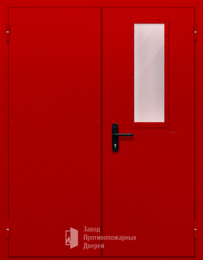 Фото двери «Двупольная со стеклом (красная)» в Ногинску