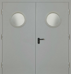 Фото двери «Двупольная с круглым стеклом EI-30» в Ногинску