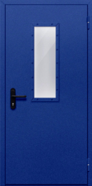 Фото двери «Однопольная со стеклом (синяя)» в Ногинску