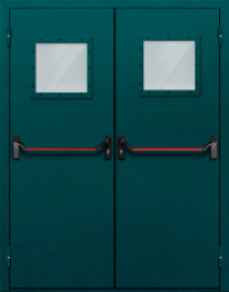Фото двери «Двупольная со стеклом и антипаникой №56» в Ногинску