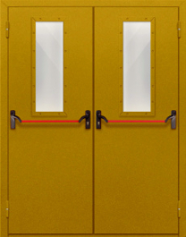 Фото двери «Двупольная со стеклом и антипаникой №65» в Ногинску